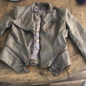 Faux Leather Gray Jacket